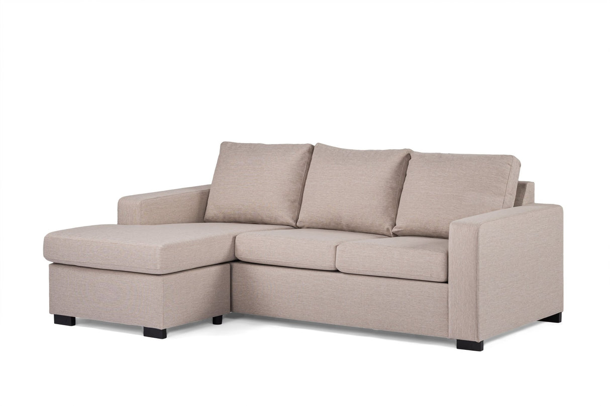 Sofa d'angle à 3 places chaise longue Lima beige