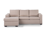 Sofa d'angle à 3 places chaise longue Lima beige