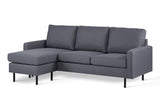 3-zits hoekbank chaise longue Riven donkergrijs