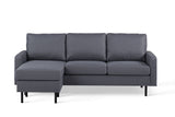 3-zits hoekbank chaise longue Riven donkergrijs