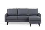 3-zits hoekbank chaise longue Riven donkergrijs