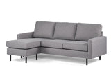 3-zits hoekbank chaise longue Miller grijs