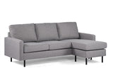 Sofa d'angle à 3 places chaises longue Miller Gray