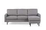 3-zits hoekbank chaise longue Miller grijs