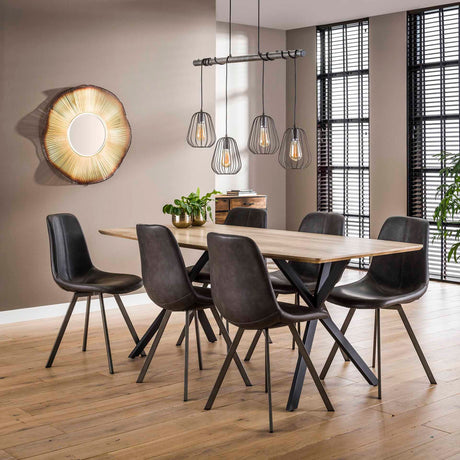 Ensemble de 4 chaises de salle à manger Siena Saddle PU noir 