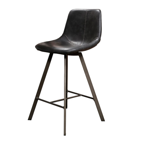 Ensemble de 4 tabourets de bar Siena Saddle PU noir 