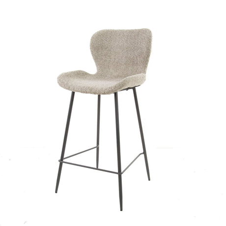 Tabouret de bar moderne Bouclé couleur sable sans accoudoirs Argo 