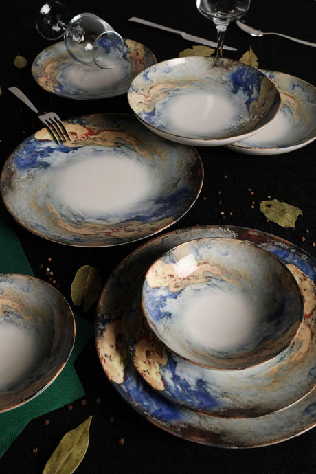 GBSATN24KY4101615 Blanc Bleu Or 100% PORCELAINE