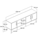 TV Meubel Exxen Eik Melamine 150x52x34 cm