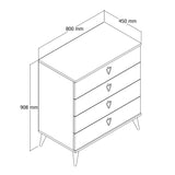 Ladekast Versa Eik Melamine 80x90,8x45 cm