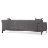 Canapé 3 places Davidson Anthracite Tissu Microfibre 