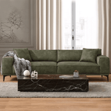 Canapé 3 places Davidson Vert Tissu en Microfibre 
