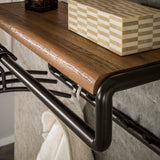 Porte-manteaux Arlo barre et planche à chapeaux 8 crochets Drift marron 