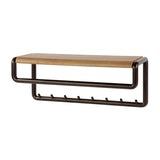 Porte-manteaux Arlo barre et planche à chapeaux 8 crochets Drift marron 