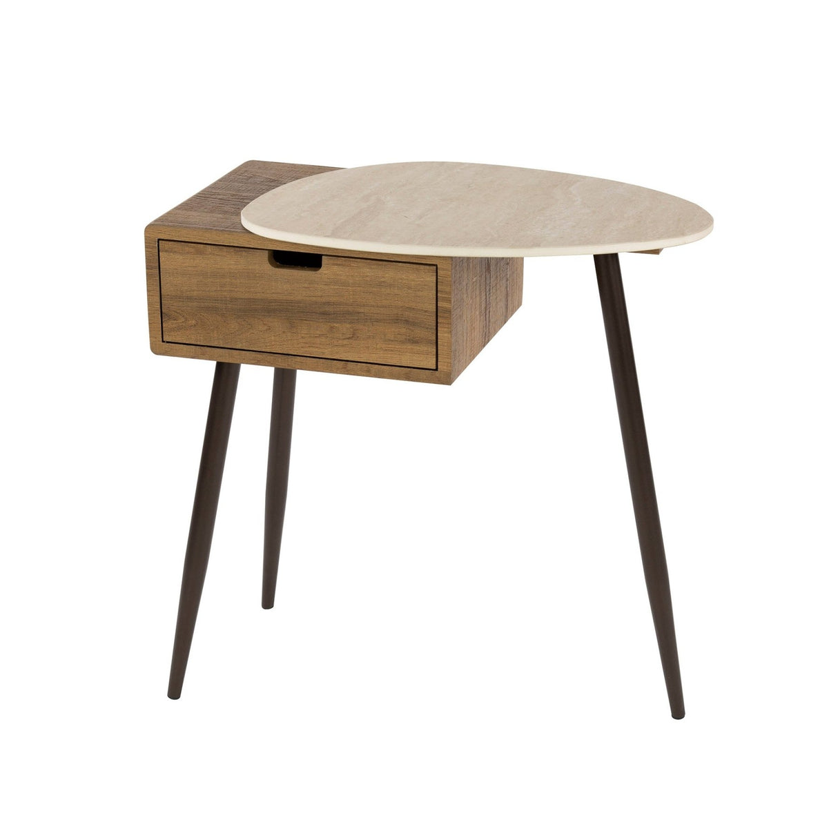 Nachtkastje Borea Rechts 1 lade Keramiek Travertine