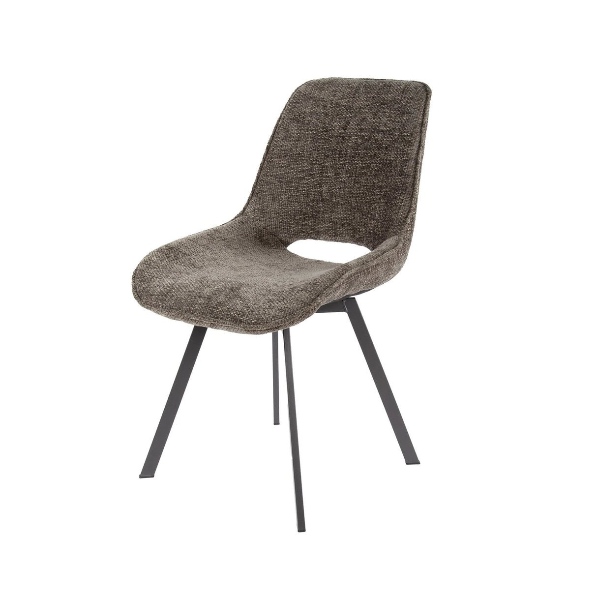 Set van 4 draaibare eetkamerstoelen Silos chenille taupe