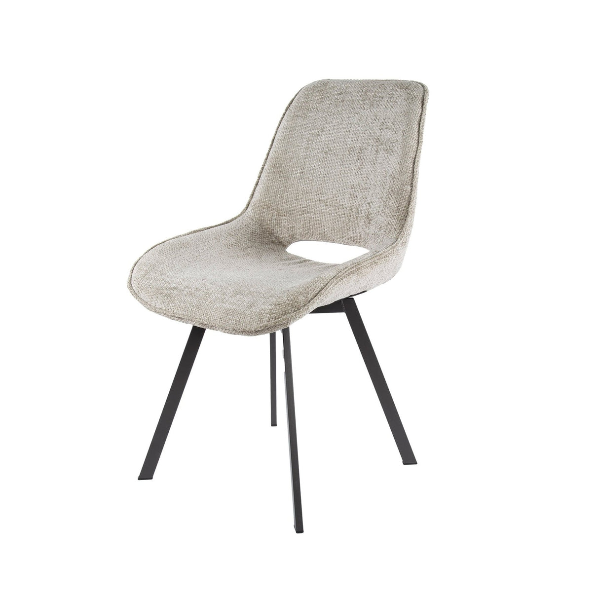 Set van 4 draaibare eetkamerstoelen Silos chenille beige
