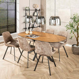 Chaise de salle à manger moderne Riviera Rich Champagne pivotante sans accoudoirs 