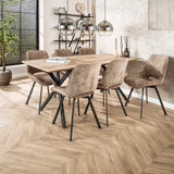 Chaise de salle à manger moderne Riviera Rich Champagne pivotante sans accoudoirs 