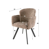 Set van 2 Moderne eetkamerstoelen Luma Hoven Rich Champagne