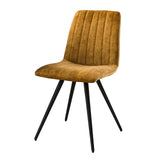 Set van 4 Eetkamerstoelen Sadie Velvet Goud - Zonder Armleuningen