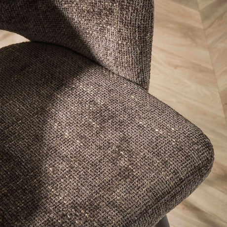 Chaise de salle à manger moderne marron Cargo Tissee en tissu 