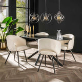 Chaise de salle à manger moderne blanche Cargo Bouclé en tissu 