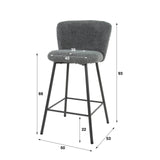 Tabouret de bar Simon Bouclé Set de 4