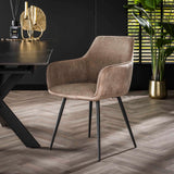 Eetkamerstoelen Licia ribstof set van 2