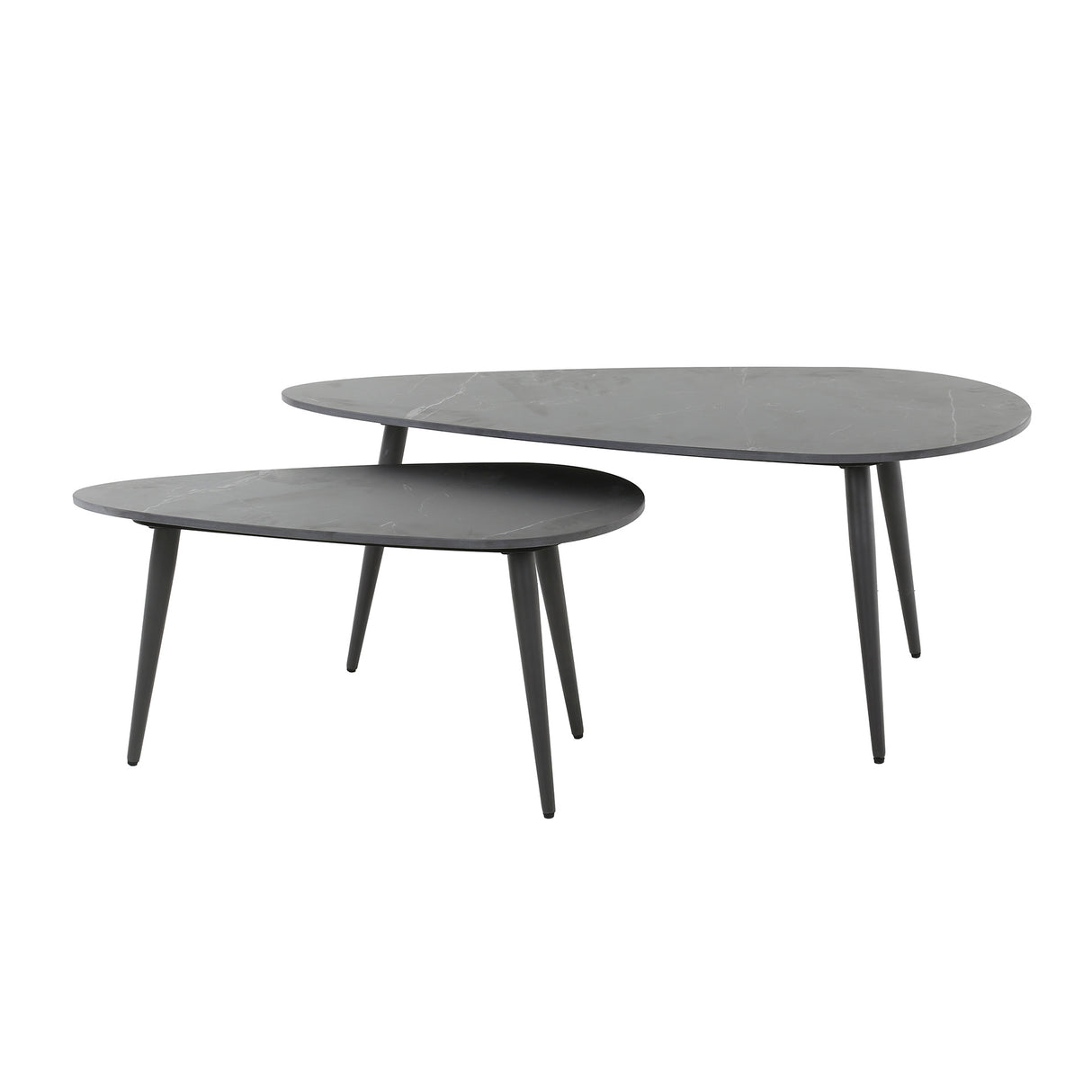 Lot de 2 tables basses Sophie céramique noire