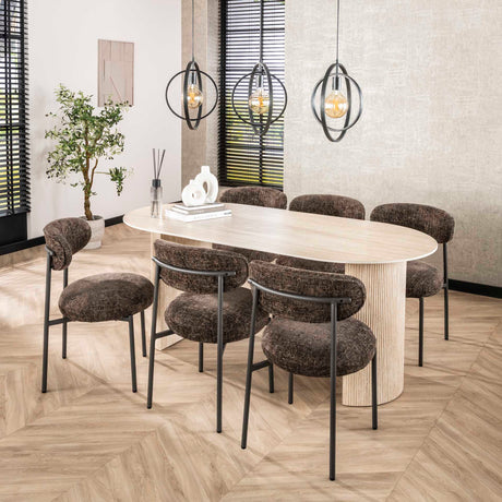Chaise de salle à manger Aero Tissee Cargo Tissee en tissu Marron 