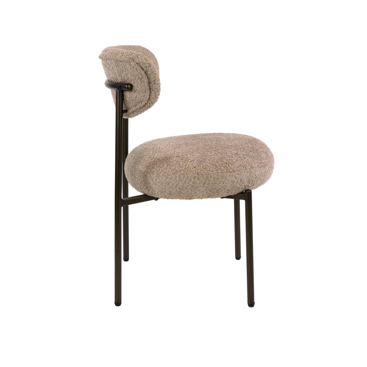 Lot de 2 chaises de salle à manger rondes bouclées marron sable Aero