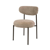 Lot de 2 chaises de salle à manger rondes bouclées marron sable Aero