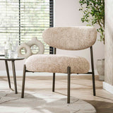 Fauteuil Nova Rond Zandkleurige Stof