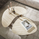 Table basse set de 2 Jimi travertine beige