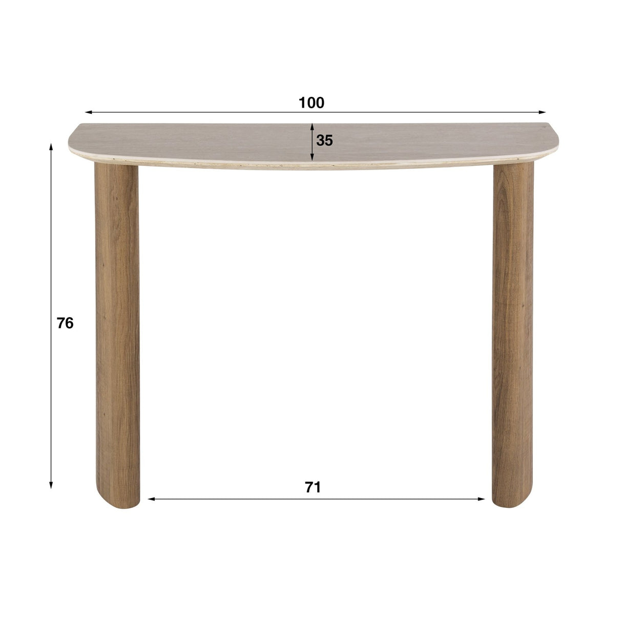 Jimi Curvo Kaptafel Keramiek Travertine 100 cm