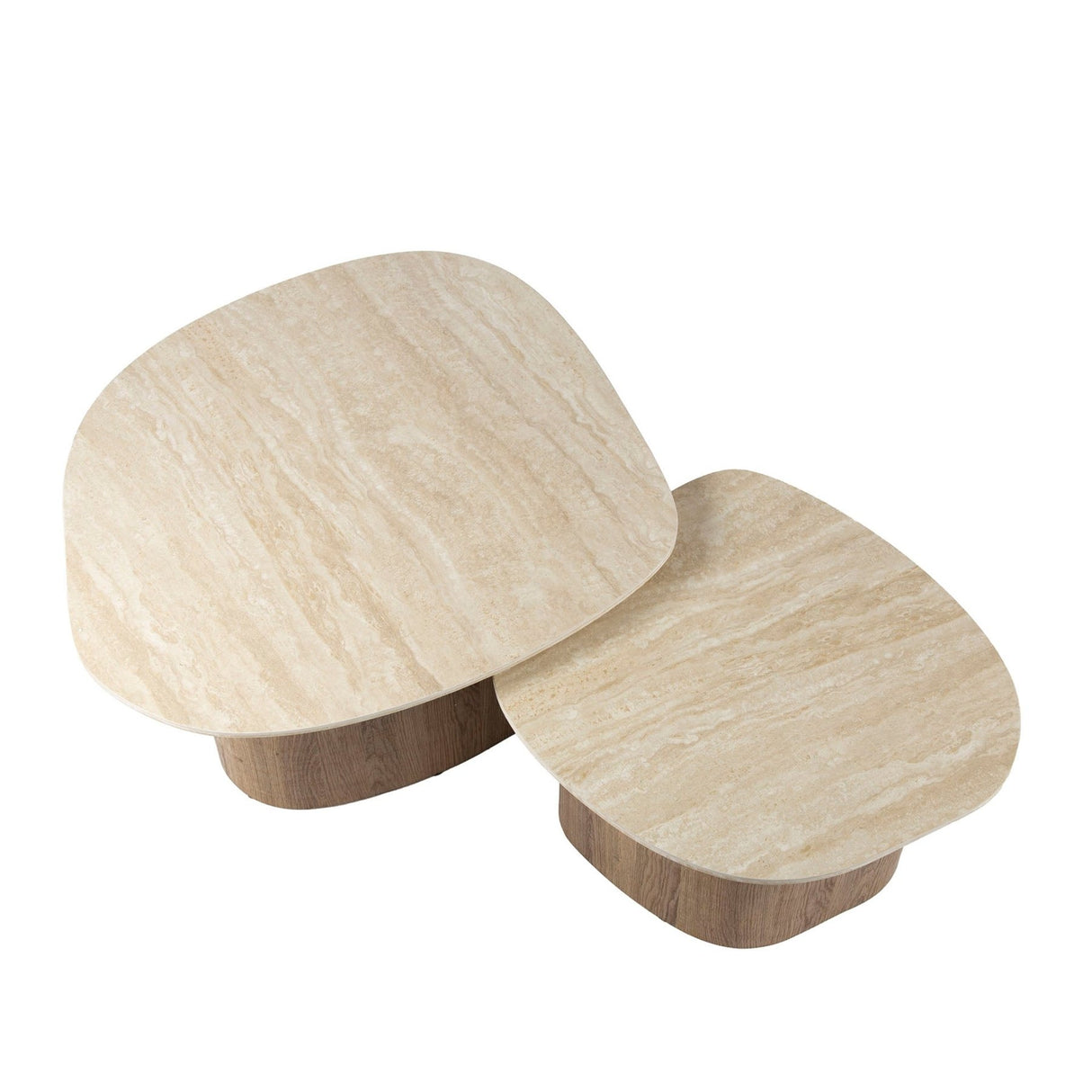 Salontafel set van 2 Rio Kiezelvormig Keramiek Hout