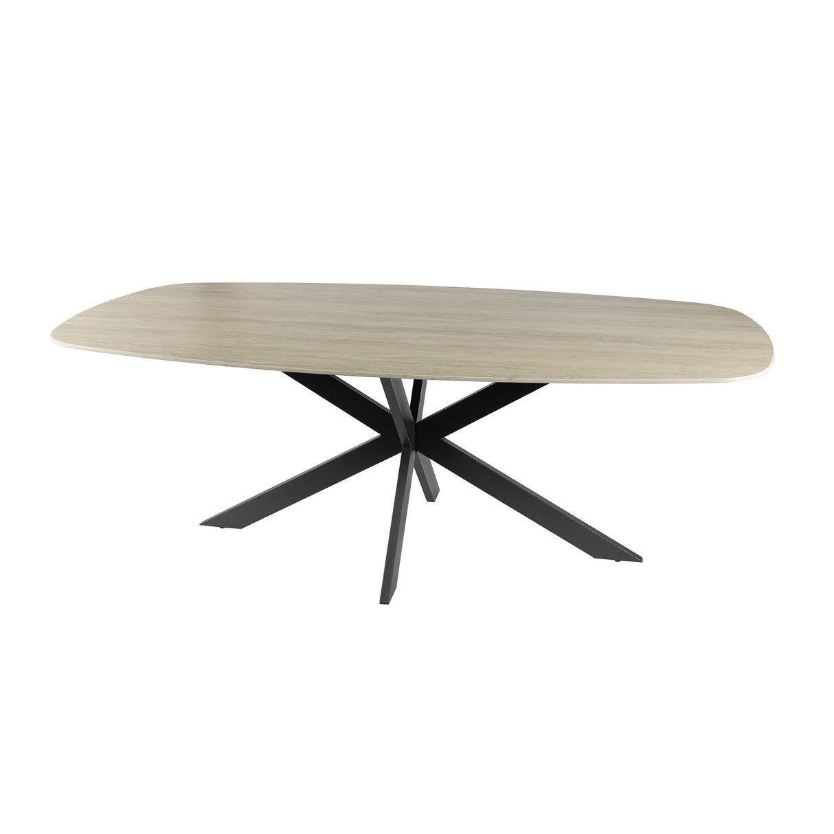 Valente Ovaal Eettafel 180 cm Travertine Keramiek