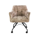 Set van 2 Eetkamerstoelen Tova Stof Alura Zand Met Wieltjes