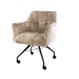 Set van 2 Eetkamerstoelen Tova Stof Alura Zand Met Wieltjes