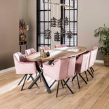 Set van 2 Eetkamerstoelen Lino Velvet Roze Draaibaar