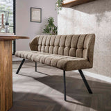 Eetkamerbank Lino Bouclé Stof Taupe 180 cm Geblokt