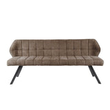 Eetkamerbank Lino Bouclé Stof Taupe 180 cm Geblokt