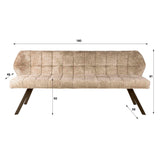 Eetkamerbank Raster bouclé zandbruin