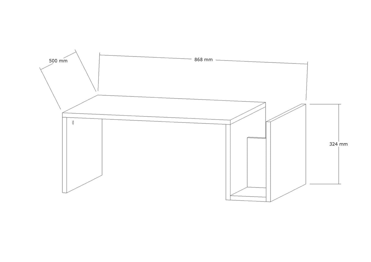 Salontafel Rechthoekig Travertijn Mebo - Met Boekenhouder - 87x50 cm