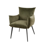 Eetkamerstoelen - Marlow eetkamerfauteuil velours groen - Dimehouse