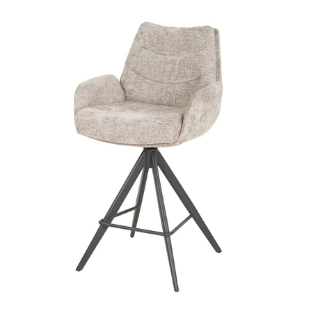 Ensemble de 2 Tabourets de Bar Elite Tissu Chenille Sable Rich Rotatif 