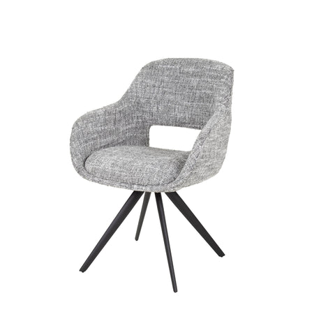 Ensemble de 2 chaises de salle à manger Springo pivotantes en tissu gris acier 