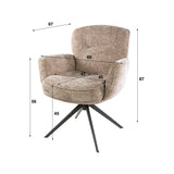 Set van 2 eetkamerstoelen Savona draaibaar Hoven rich zand