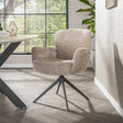 Eetkamerstoelen - Set van 2 eetkamerstoelen Savona draaibaar Hoven rich zand - Dimehouse